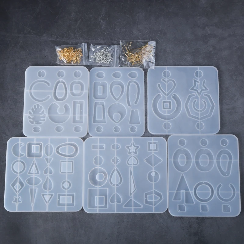6 packs crystal drop epoxy silicone mold earrings pendant mold with Earring Hooks SILICONE RESIN MOLD HAND MAKE TOOL SET, White
6 packs crystal drop epoxy silicone mold earrings pendant mold with Earring Hooks SILICONE RESIN MOLD HAND MAKE TOOL SET, White