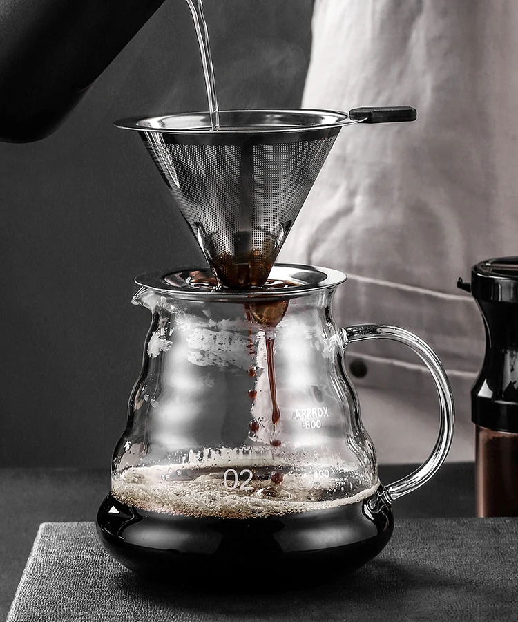 Hot Sale Commercial Reusable V60 304 Portable 304 Stainless Steel Drip Coffee Filter Glass Pot, Silver
Hot Sale Commercial Reusable V60 304 Portable 304 Stainless Steel Drip Coffee Filter Glass Pot, Silver