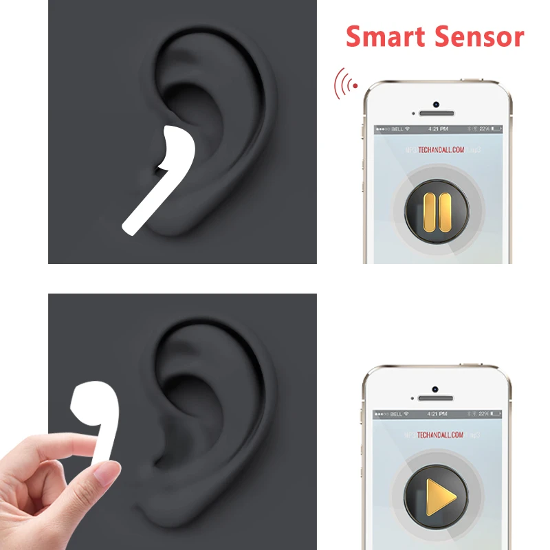 2019 White Black I500 Tws 1536 Earphone Bluetooth 5.0 True Wireless Airoha Earpoding Airpoding Air 2 1:1 I200 Tws Earbuds - ANKUX.COM