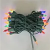 RGB Colored 50leds 4 inches spacing Mini led light string with green wires