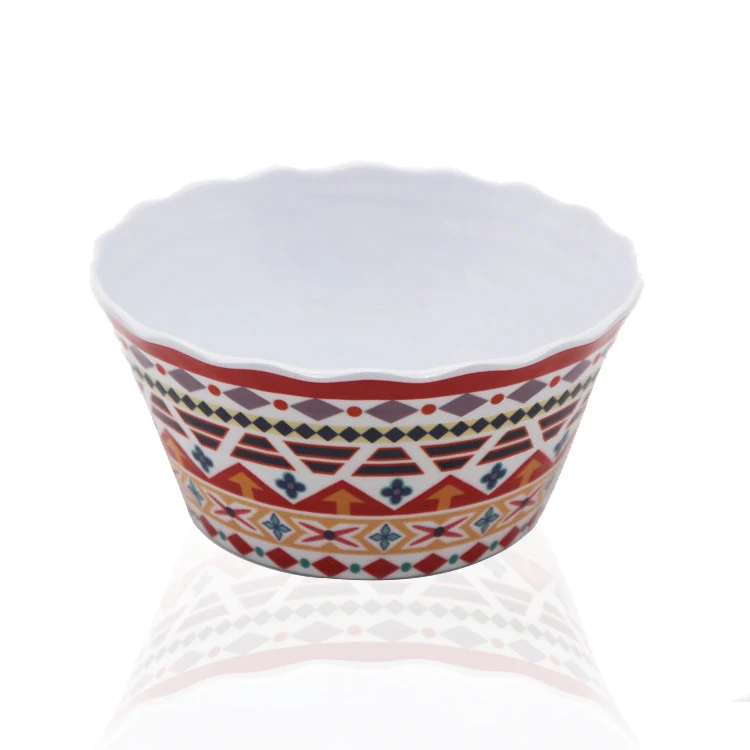 Wholesale Ethnic Style Melamine Geometric Pattern Lace Wavy Irregular Plastic Colored Dessert Salad Bowl
Wholesale Ethnic Style Melamine Geometric Pattern Lace Wavy Irregular Plastic Colored Dessert Salad Bowl