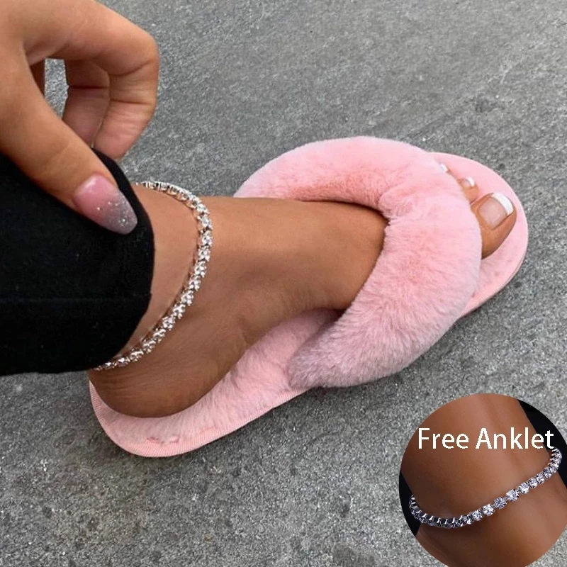 Winter Warm Fluffy Faux Fur Slippers Multi Colors Available Women Soft Furry Flip Flops Flat Sandal Shoes
Winter Warm Fluffy Faux Fur Slippers Multi Colors Available Women Soft Furry Flip Flops Flat Sandal Shoes