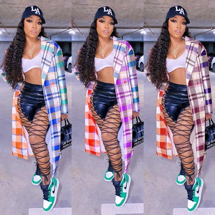 2021 New design patchwork plaid women plus size coats long sleeve women jackets and coats double breasted women coats 2021
2021 New design patchwork plaid women plus size coats long sleeve women jackets and coats double breasted women coats 2021