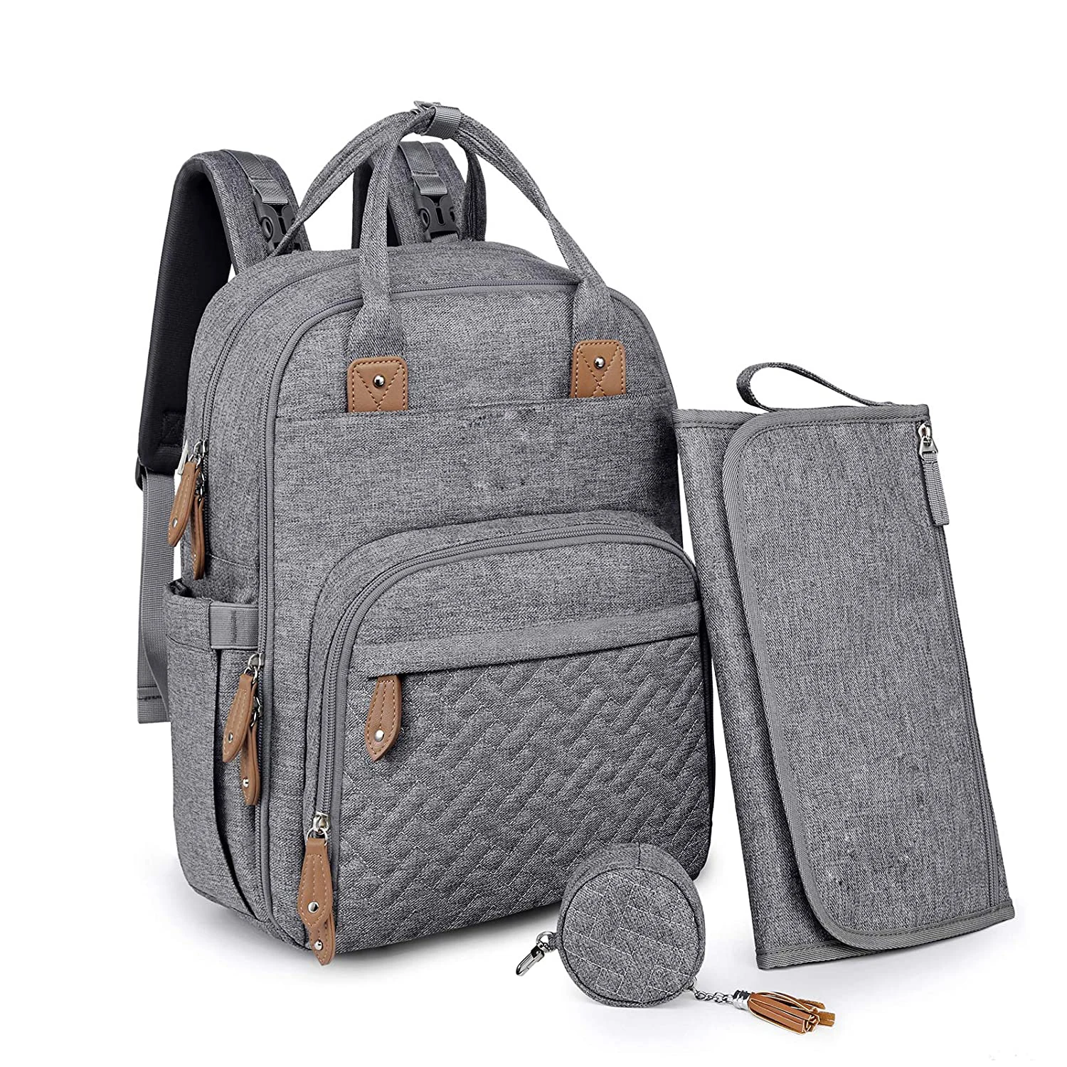 2020 Stylish Waterproof Large Capacity Maternity Mummy Bag Durable and Stylish Nappy Bags Baby Diaper Bag Backpack, Grey
2020 Stylish Waterproof Large Capacity Maternity Mummy Bag Durable and Stylish Nappy Bags Baby Diaper Bag Backpack, Grey