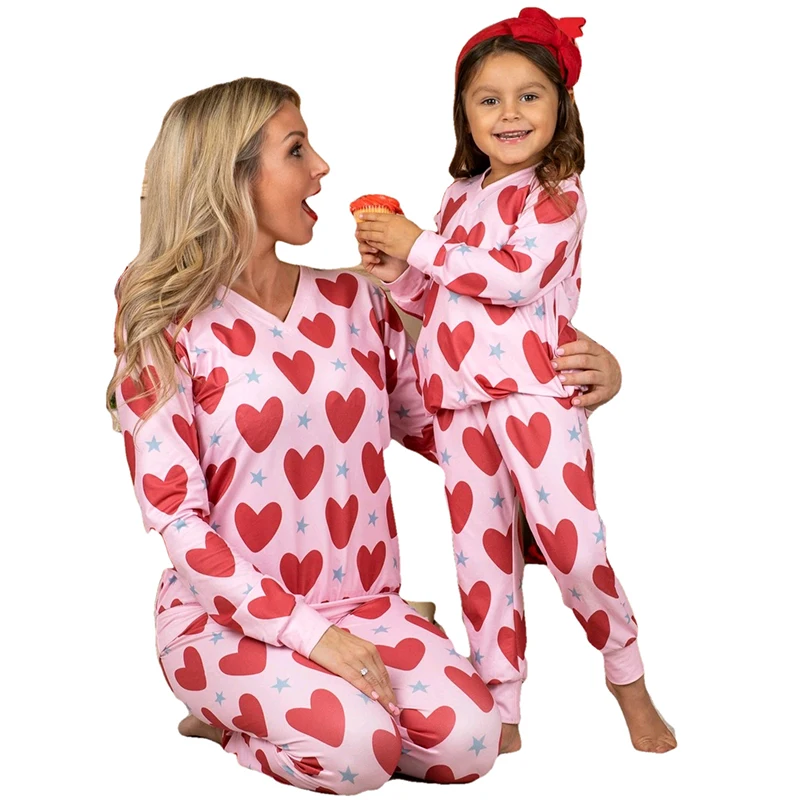 Mommy and Me Pajamas Set Valentine's Day Family Matching Mother Daughter Outfits Heart Print Spring Fall Sleepwear Shirt + Pant
Mommy and Me Pajamas Set Valentine's Day Family Matching Mother Daughter Outfits Heart Print Spring Fall Sleepwear Shirt + Pant
