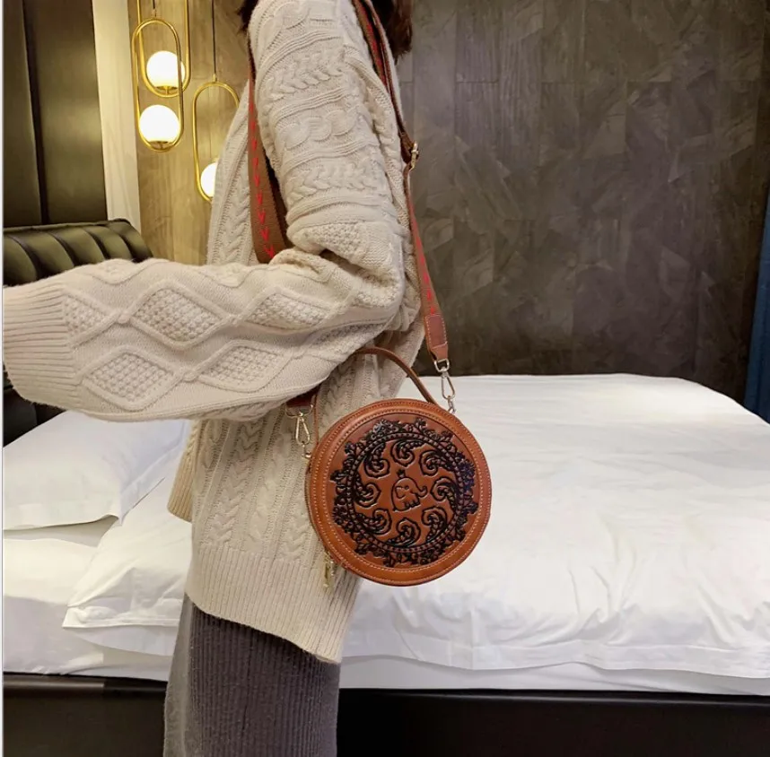 Round Handbag, PU Leather Women Tassel Cross-body Bags, Embossed Pattern Ethnic Style Shoulder Bag, 5 colors available
Round Handbag, PU Leather Women Tassel Cross-body Bags, Embossed Pattern Ethnic Style Shoulder Bag, 5 colors available