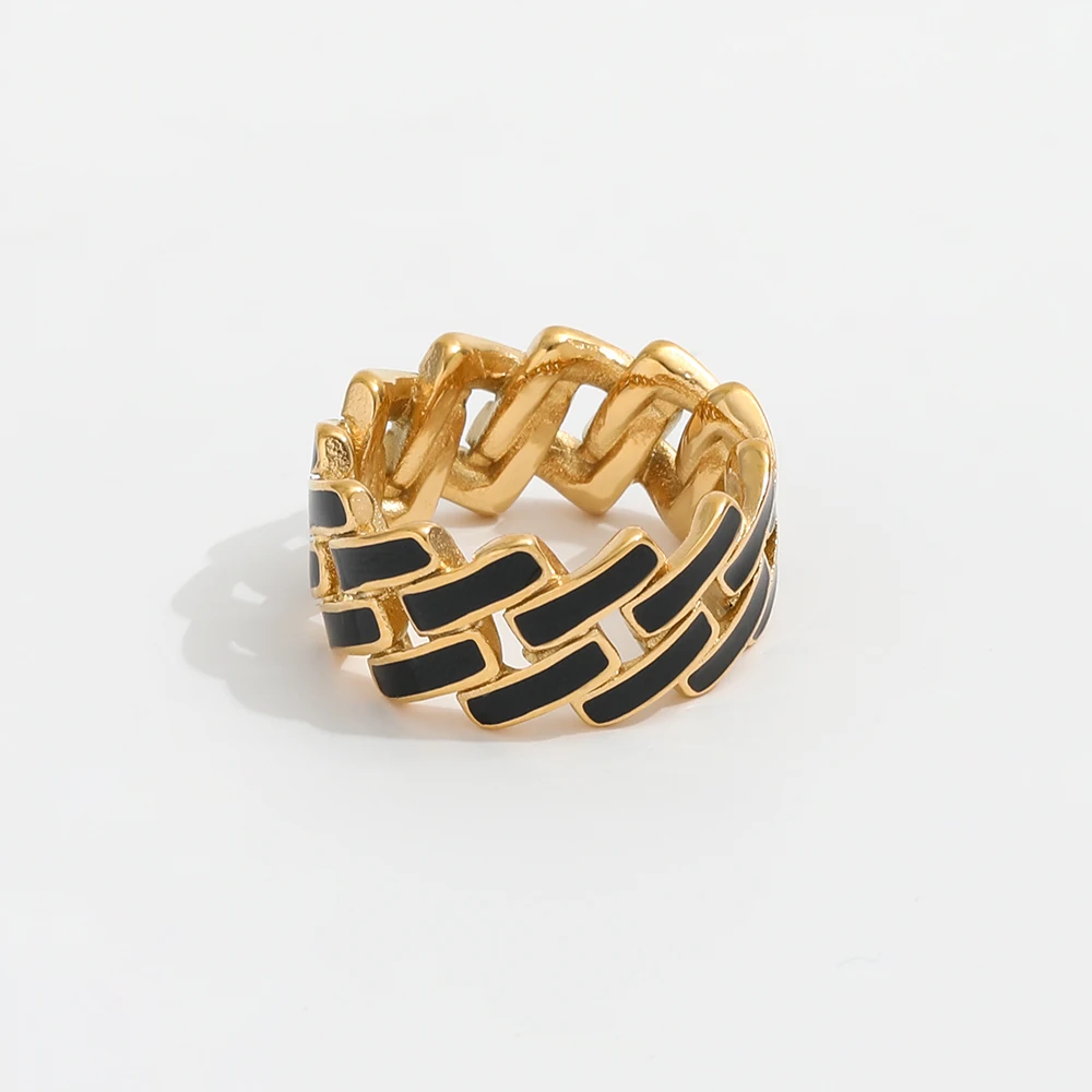 Joolim Jewelry Wholesale 18K Gold Plated Epoxy Black & White Link Chain Band Rings Stainless Steel for Women Rings
Joolim Jewelry Wholesale 18K Gold Plated Epoxy Black & White Link Chain Band Rings Stainless Steel for Women Rings