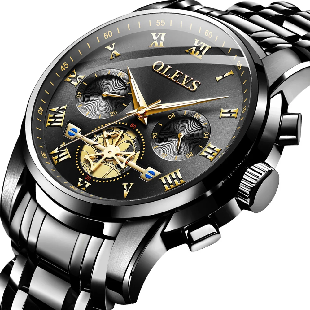 Mens Watches in Wristwatches Chronograph Quartz Multifunction Luxury Brand Water Resistant Fashion Classic Black Watch
Mens Watches in Wristwatches Chronograph Quartz Multifunction Luxury Brand Water Resistant Fashion Classic Black Watch