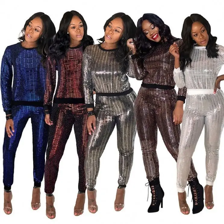 2020 Women Two Piece Set Lady Sequin Two Piece Pant Set Fashion Clothing For Women
2020 Women Two Piece Set Lady Sequin Two Piece Pant Set Fashion Clothing For Women