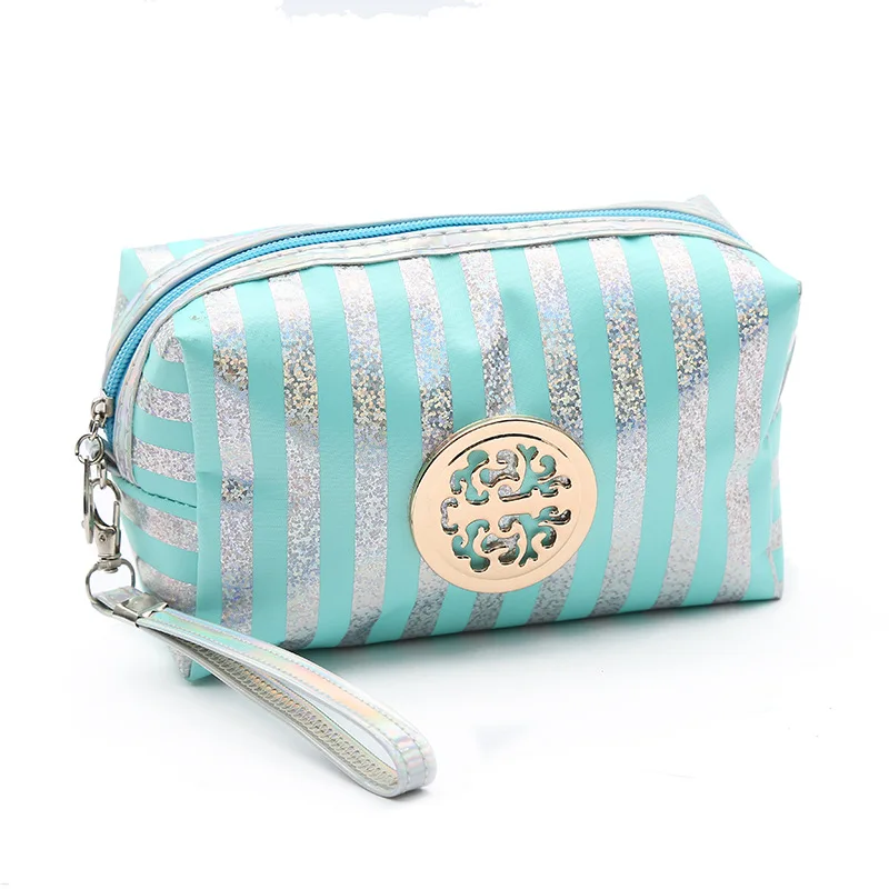wholesale PU leather stripe printed candy colors zipper closure shiny recyable cosmetic bag, Blue/pink/purple/black/sky blue
wholesale PU leather stripe printed candy colors zipper closure shiny recyable cosmetic bag, Blue/pink/purple/black/sky blue