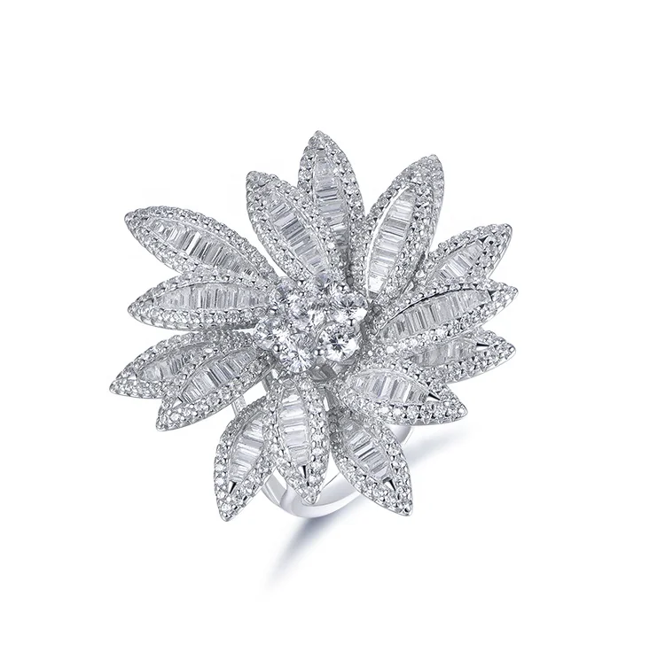 The Factory Offers Standard Silver 925 Zircon Large Flower Bright Invisible Ring For Engagement Rings For Women 
The Factory Offers Standard Silver 925 Zircon Large Flower Bright Invisible Ring For Engagement Rings For Women