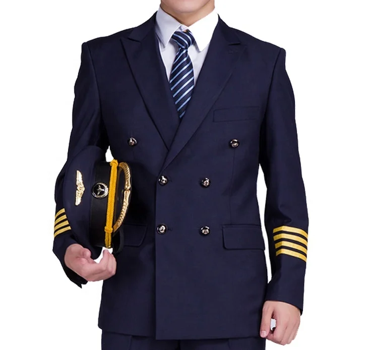 Custom high quality factory pilot long sleeve airline pilot uniform for captain