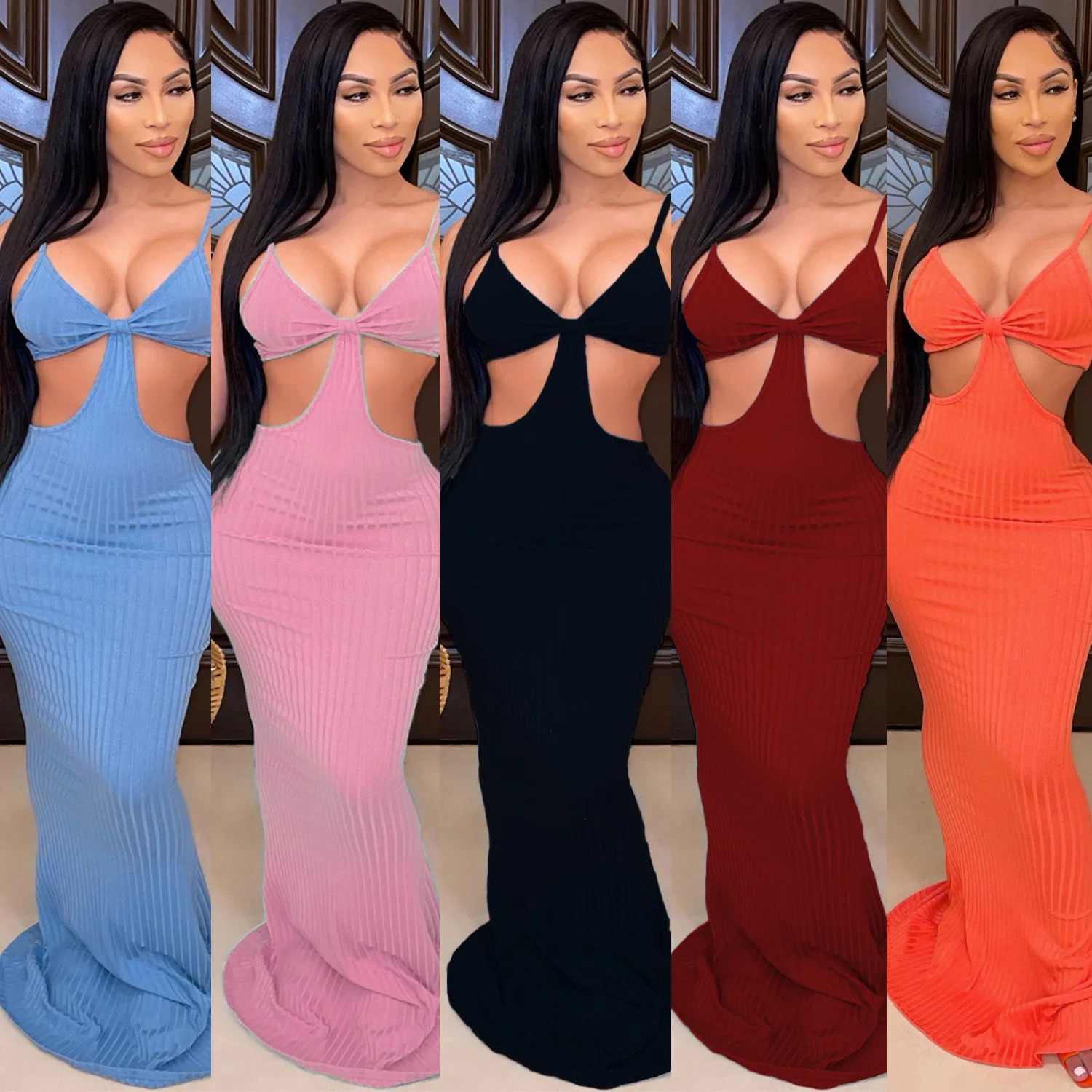 Knitted Spaghetti Strap Maxi Dress Hollow Bodycon Night Dress Women Summer Clothing Sleeveless Club Ladies Long Dresses, Shown
Knitted Spaghetti Strap Maxi Dress Hollow Bodycon Night Dress Women Summer Clothing Sleeveless Club Ladies Long Dresses, Shown