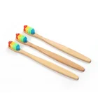 BA-1175 Custom cute natural environmental rainbow bamboo toothbrush