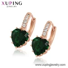 80284 xuping rose gold plated earring Cubic Zircon Hoop Earrings, zircon heart earring