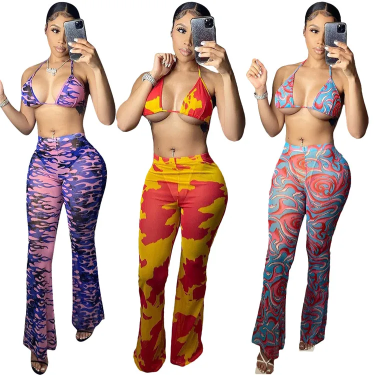 Women Sexy Printed Three Piece Set Swimsuit With Mesh Pants With Underwear Bikinis Set, As picture
Women Sexy Printed Three Piece Set Swimsuit With Mesh Pants With Underwear Bikinis Set, As picture