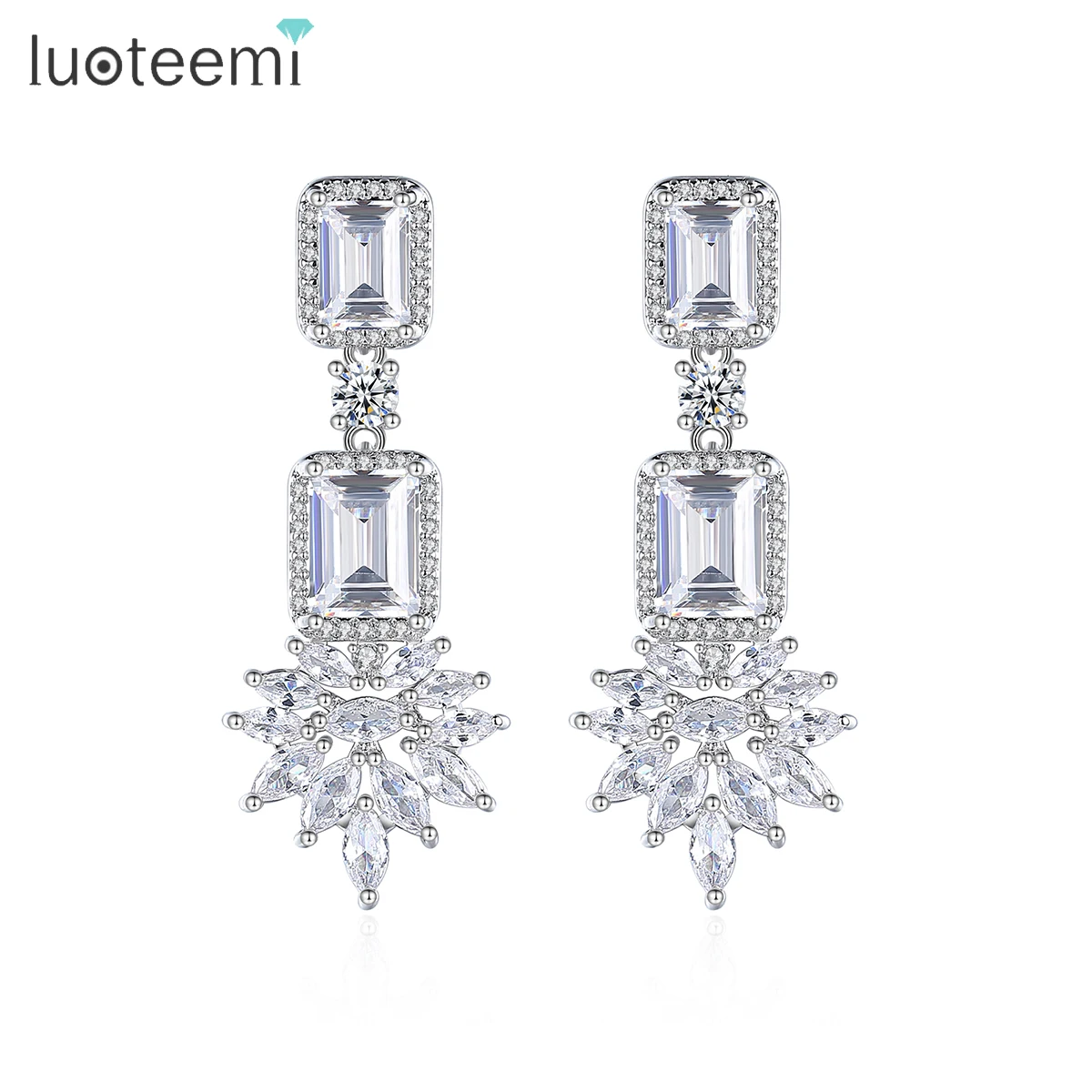 LUOTEEMI Drop Woman Statement Luxury Design Stud Cubic Zirconia Trendy Bridal Geometric Elegant Earring
LUOTEEMI Drop Woman Statement Luxury Design Stud Cubic Zirconia Trendy Bridal Geometric Elegant Earring