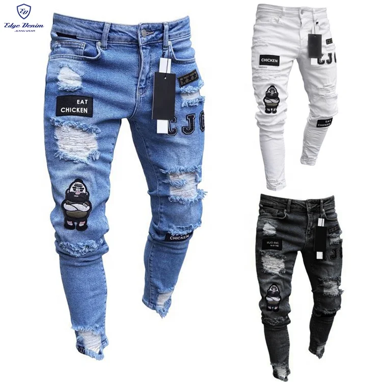 EDGE DENIM China Factory custom blue skinny jeans pants patch distressed ripped Destroyed denim jeans men, Grey
EDGE DENIM China Factory custom blue skinny jeans pants patch distressed ripped Destroyed denim jeans men, Grey
