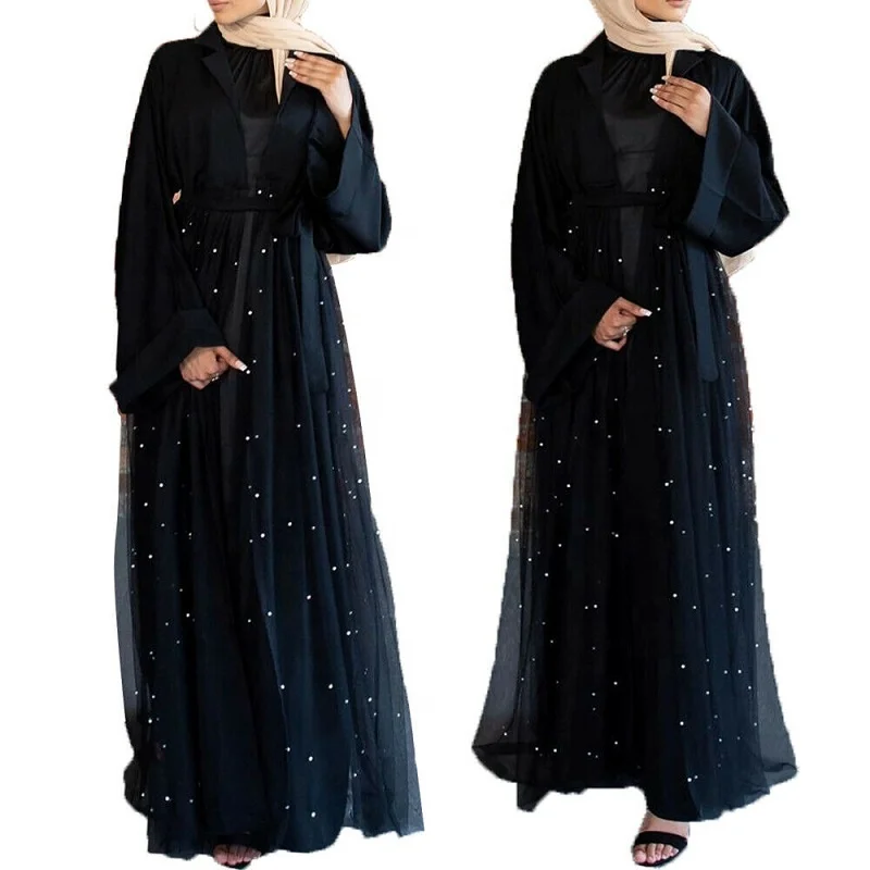 Wholesale dubai muslim women open cardigan black abaya lace beaded maxi dress islamic clothing
Wholesale dubai muslim women open cardigan black abaya lace beaded maxi dress islamic clothing