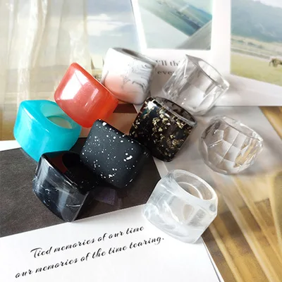 Trendy Summer Jewelry Colorful Irregular Marble Pattern Resin Rings Transparent Tortoise Square Acrylic Rings For Women
Trendy Summer Jewelry Colorful Irregular Marble Pattern Resin Rings Transparent Tortoise Square Acrylic Rings For Women