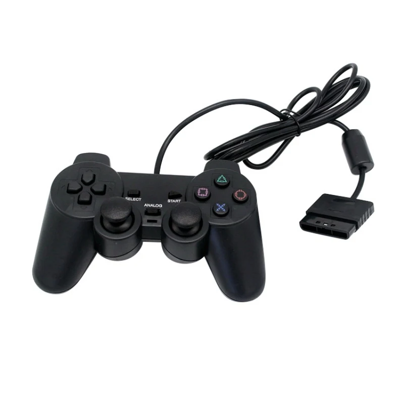 

Wired Vibration Gamepad For Video Game PS2 Controller for Playstation 2 Joystick, Black transparent color