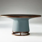 Dining room furniture set with solid wood and marble table top set with 3 seats