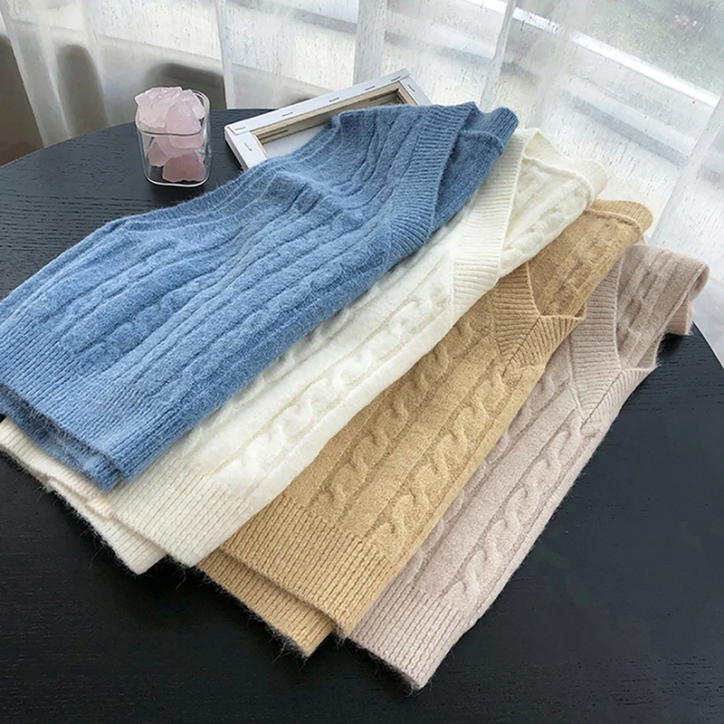 Women Solid Color Vest Sweater Casual V Neck Sleeveless Autumn Winter Knitted Pullover Korean Style Pullover Loose Tops, Picture
Women Solid Color Vest Sweater Casual V Neck Sleeveless Autumn Winter Knitted Pullover Korean Style Pullover Loose Tops, Picture