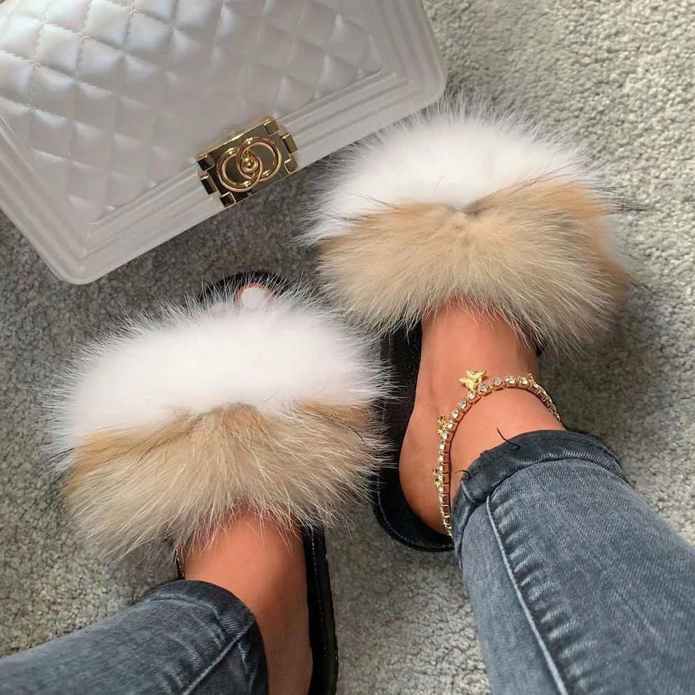 Excellent quality fox fur slides fluffy women sandals genuine fur slides raccoon fur slippers for women, As picture show or customized
Excellent quality fox fur slides fluffy women sandals genuine fur slides raccoon fur slippers for women, As picture show or customized