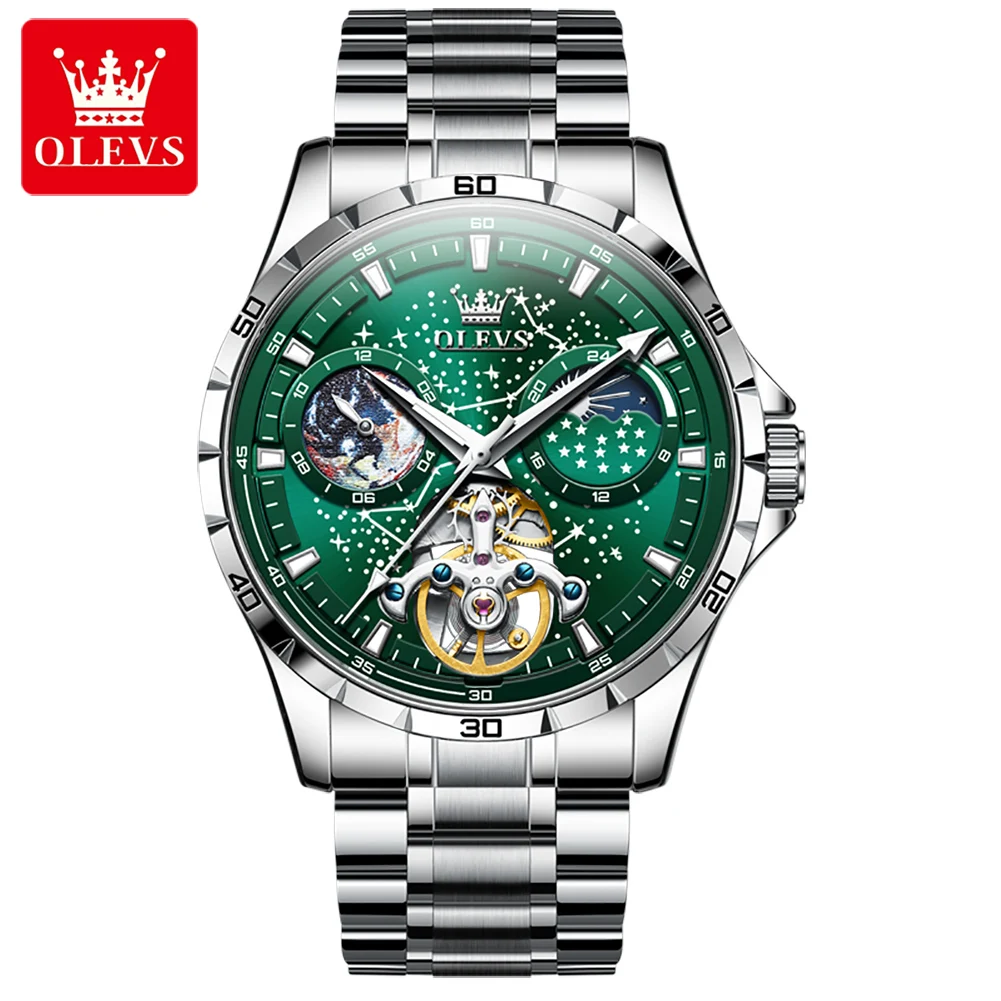 OLEVS 6689 Classic Mens Automatic Watch Tourbillion Movement Fashion Leather steel strip Sport Mechanical Watches
OLEVS 6689 Classic Mens Automatic Watch Tourbillion Movement Fashion Leather steel strip Sport Mechanical Watches