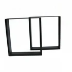 U Shape Unique Style Furniture Wood Table Black Desk Frame iron Table Legs