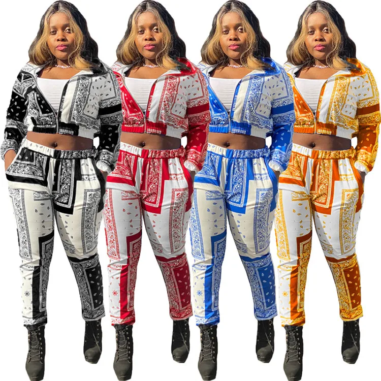Fashion Ladies casual Print 2 piece Outfits Long Sleeve Zipper Street Wear Fall Women Two Piece Pants Set, Picture shown
Fashion Ladies casual Print 2 piece Outfits Long Sleeve Zipper Street Wear Fall Women Two Piece Pants Set, Picture shown