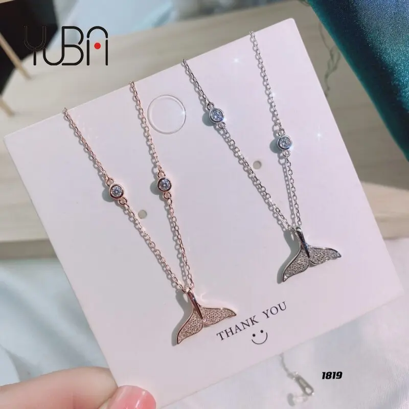 Wholesale 925 Sterling Silver Whale Mermaid tail Rose Gold Plated simple fashion Zircon Pedant Necklace Jewelry
Wholesale 925 Sterling Silver Whale Mermaid tail Rose Gold Plated simple fashion Zircon Pedant Necklace Jewelry