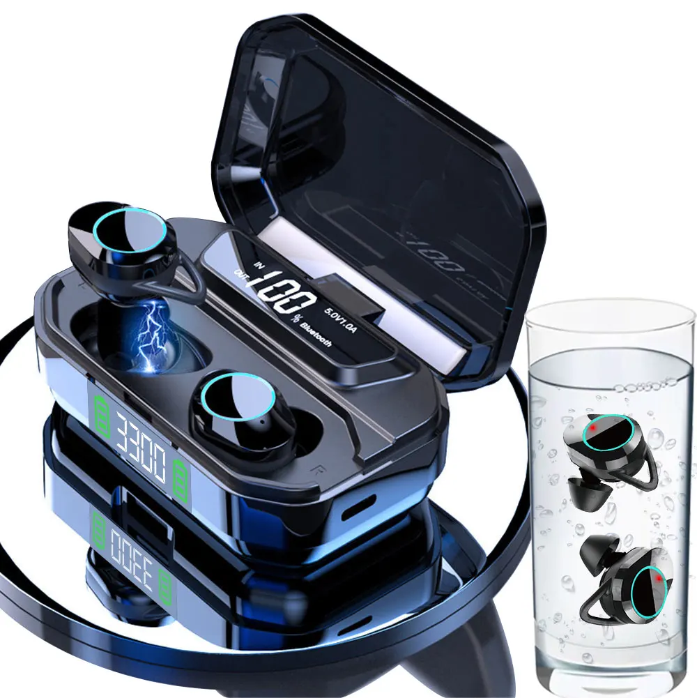 G02 Best Selling IPX7 waterproof wireless tws earbuds bluetooth earphone with power bank
G02 Best Selling IPX7 waterproof wireless tws earbuds bluetooth earphone with power bank