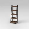 Industrial vintage detachable study room wooden ladder leaning bookshelf bookcase modern