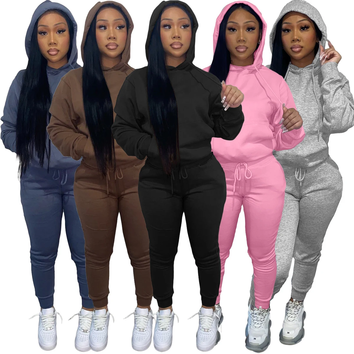 M21S08815 Winter Solid Pullover Hoodie Drawstring Trouser Jogging Jogger Tracksuit Matching Women Two Piece Set
M21S08815 Winter Solid Pullover Hoodie Drawstring Trouser Jogging Jogger Tracksuit Matching Women Two Piece Set