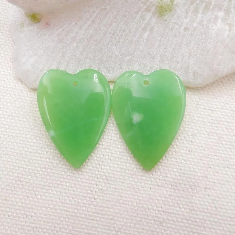 Nice Gemstones 28mm New Serpentine Heart Earrings Bead Green Heart Charm, Natural color
Nice Gemstones 28mm New Serpentine Heart Earrings Bead Green Heart Charm, Natural color