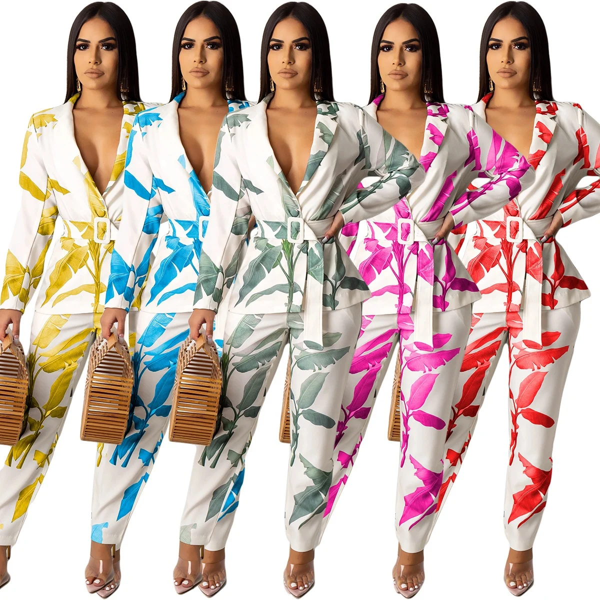 ASSUN new casual leaves printed autumn blazer suit women pants 2 piece sets women clothing, Customized color
ASSUN new casual leaves printed autumn blazer suit women pants 2 piece sets women clothing, Customized color