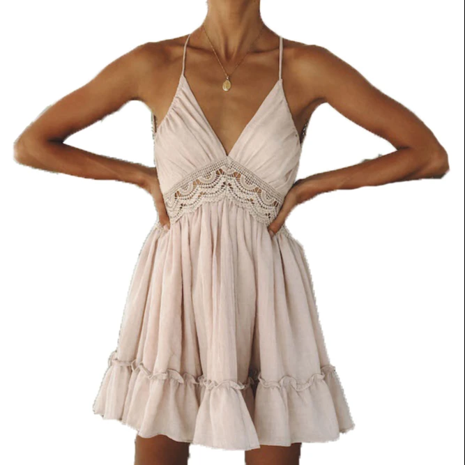 2021 Fashion Spaghetti Strap Mini Dress Hollow Out Sexy Summer Women Deep V-neck Backless Lace Dress
2021 Fashion Spaghetti Strap Mini Dress Hollow Out Sexy Summer Women Deep V-neck Backless Lace Dress