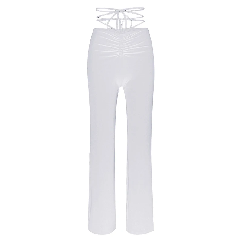 Women High Waist Pants Sexy Thin Bandage Straight Pants Solid Color Trousers Leisure Pants
Women High Waist Pants Sexy Thin Bandage Straight Pants Solid Color Trousers Leisure Pants