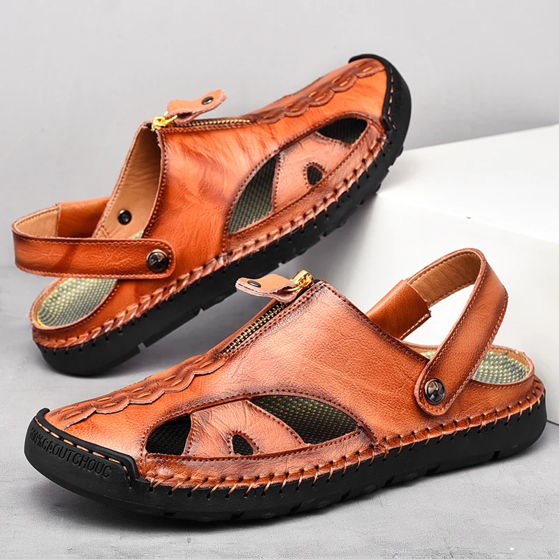 New Arrival Men's Slip- on Beach Sandals High Quality Manual Leather Shoes Hard-wearing Anti-slip Outdoor Beach Walking Shoes
New Arrival Men's Slip- on Beach Sandals High Quality Manual Leather Shoes Hard-wearing Anti-slip Outdoor Beach Walking Shoes