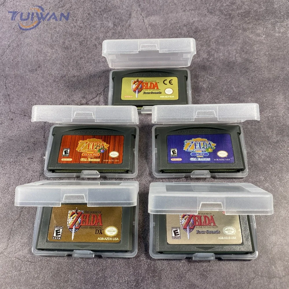 

Video Game THE LEGEND OF ZELDA LINKS AWAKENING FOUR SWORDS SEASONS AGES Cartridge Console Card for nintendo gba, As the picture shown