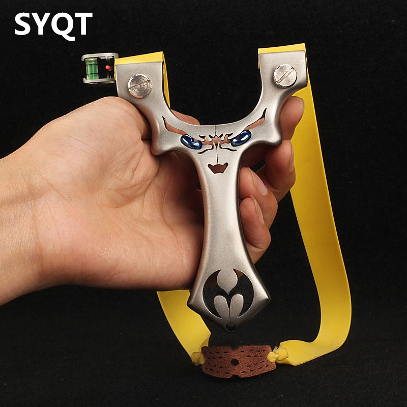 High Quality Titanium Alloy Catapult Flat Rubber Band Slingshot with Spirit Level Sights Outdoor Sports Hunting Slingshot
High Quality Titanium Alloy Catapult Flat Rubber Band Slingshot with Spirit Level Sights Outdoor Sports Hunting Slingshot