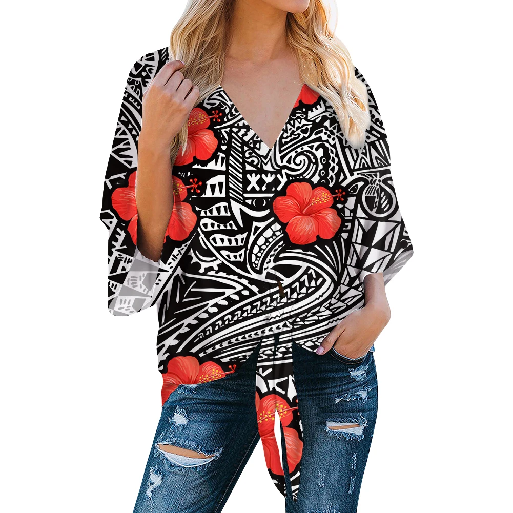 Women Designers Clothes Casual Hawaii Hibiscus Polynesian Print Elegant Tops Sexy V Neck Short Sleeve Shirts Casual Blouse Black, Customized color
Women Designers Clothes Casual Hawaii Hibiscus Polynesian Print Elegant Tops Sexy V Neck Short Sleeve Shirts Casual Blouse Black, Customized color