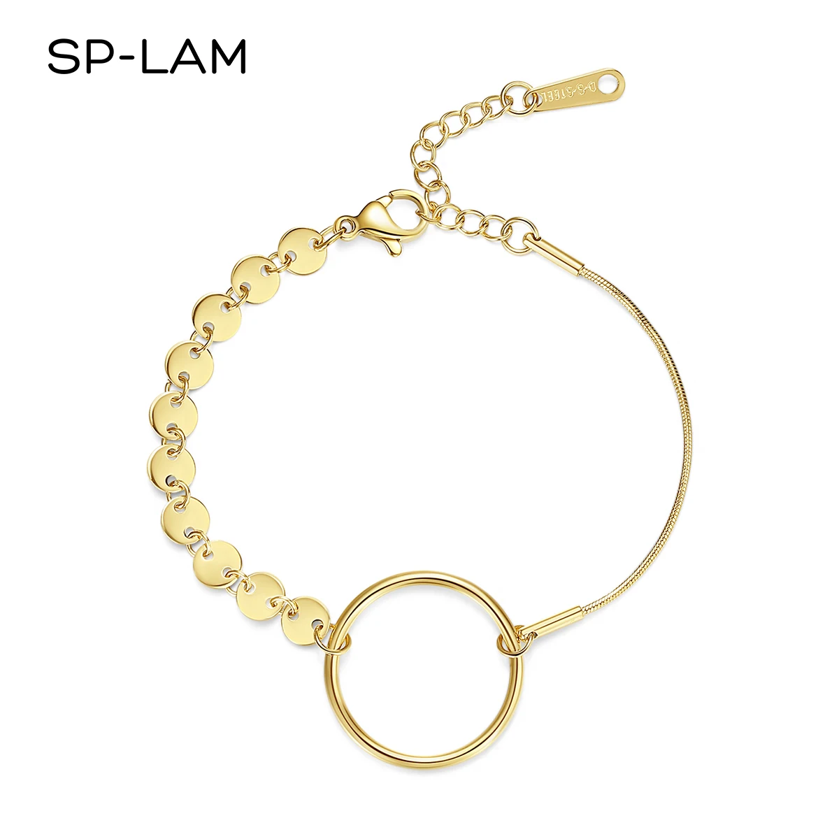 SP-LAM New Style Stainless Steel Round Goemetric Chain Charm Bracelet for Girls Women Gifts New Fashion Jewelry Bracelet
SP-LAM New Style Stainless Steel Round Goemetric Chain Charm Bracelet for Girls Women Gifts New Fashion Jewelry Bracelet
