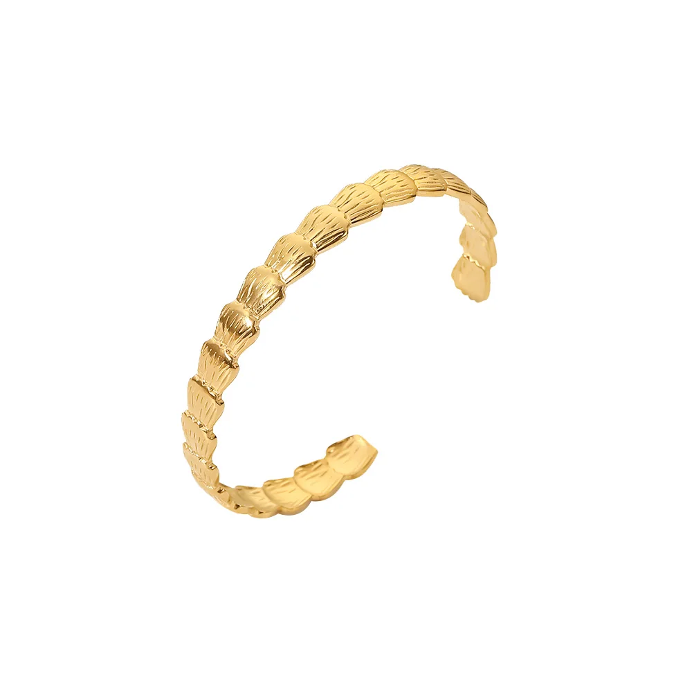 Stainless Steel 18K Gold-plated Open Bangle Fashion Jewelry Shell Shape Bracelet For Women
Stainless Steel 18K Gold-plated Open Bangle Fashion Jewelry Shell Shape Bracelet For Women