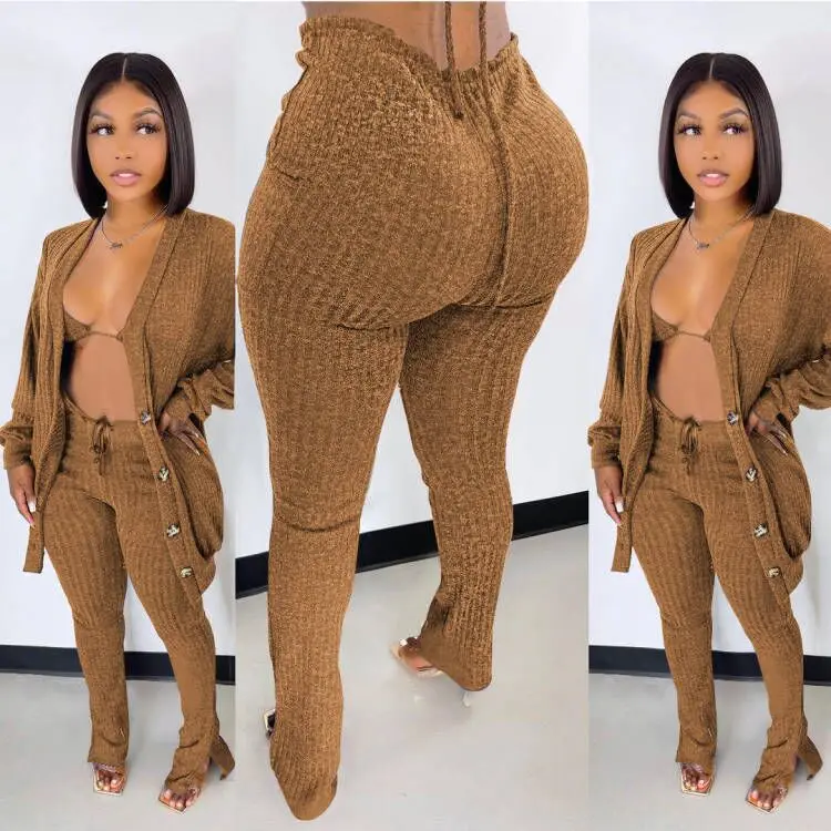 NS040 Cardigan sweater set for women casual jogging suit 3 pieces women fall sets, Picture 
NS040 Cardigan sweater set for women casual jogging suit 3 pieces women fall sets, Picture