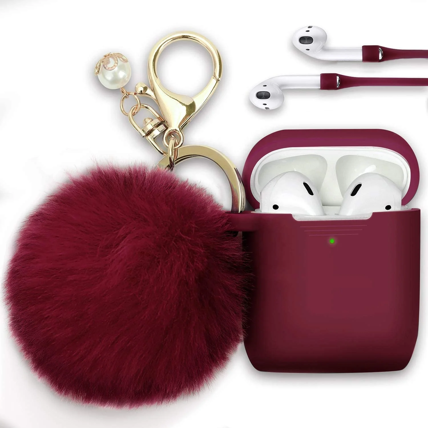 for AirPod Case, Soft Cute Silicone Cover for Apple Airpod 2 1 Cases with Pom Pom Fur Ball Keychain/Strap/Earbuds Accessories, 32 color available
for AirPod Case, Soft Cute Silicone Cover for Apple Airpod 2 1 Cases with Pom Pom Fur Ball Keychain/Strap/Earbuds Accessories, 32 color available