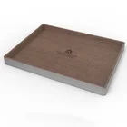 Decorative Leather Coffee Table Ottoman Serving Tray