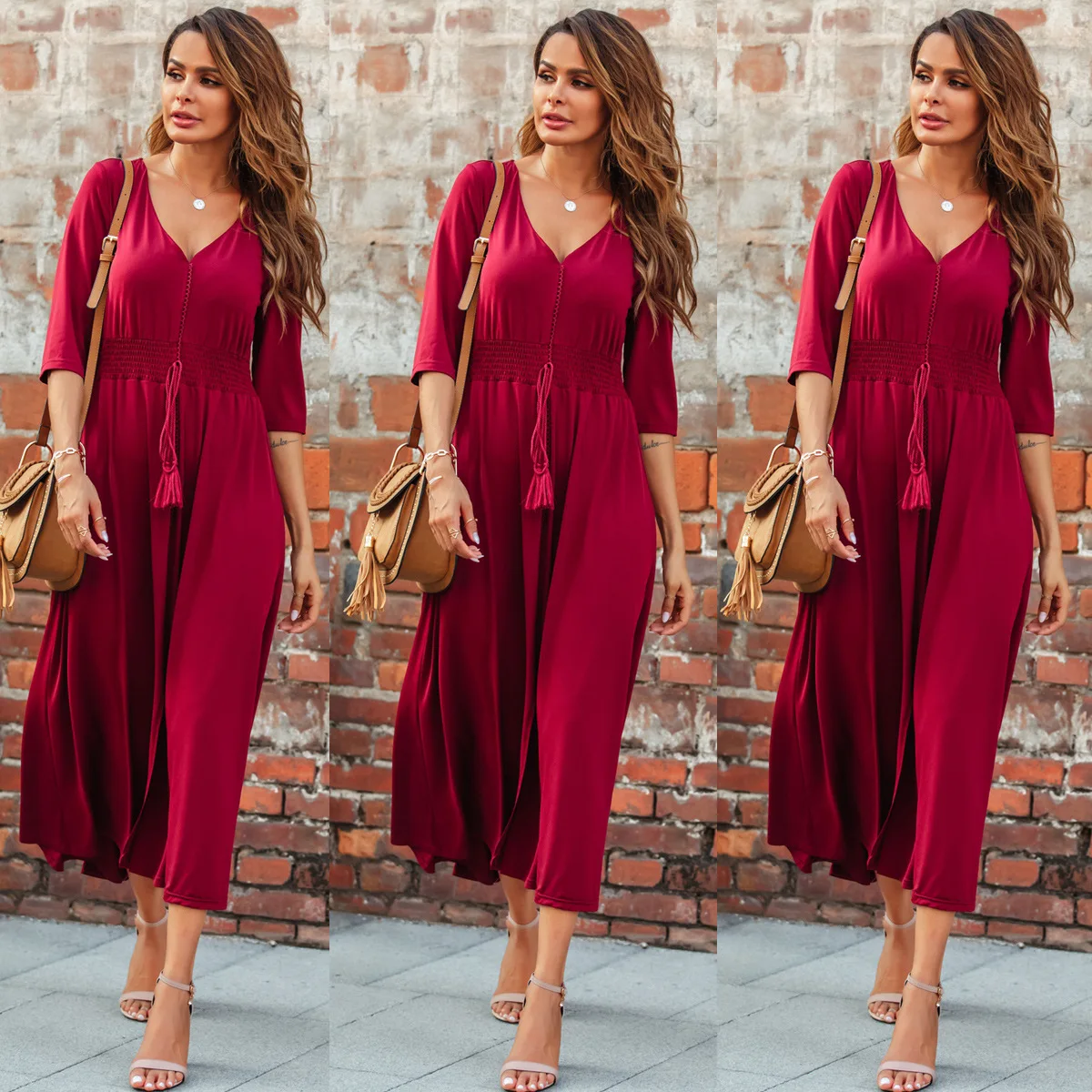 Dresses for women's 2020 spring and summer ethnic style loose Half-sleeve patchwork new style, Red
Dresses for women's 2020 spring and summer ethnic style loose Half-sleeve patchwork new style, Red