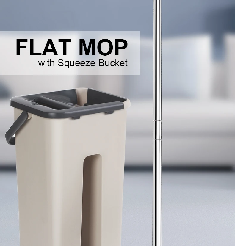 2020 Hot Sale Hand Free Flat Mop With Squeeze Bucket For Household Floor Cleaning